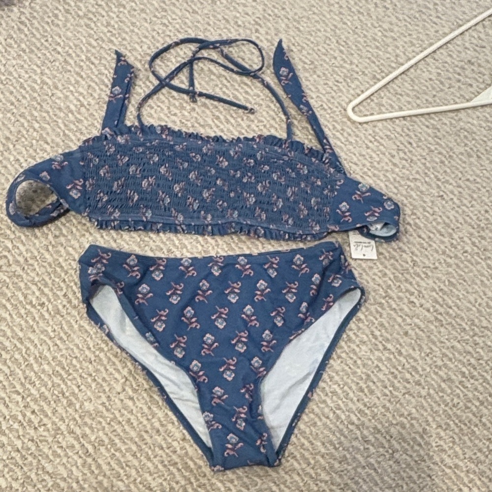 Cupshe High Rise Smocked Bikini
